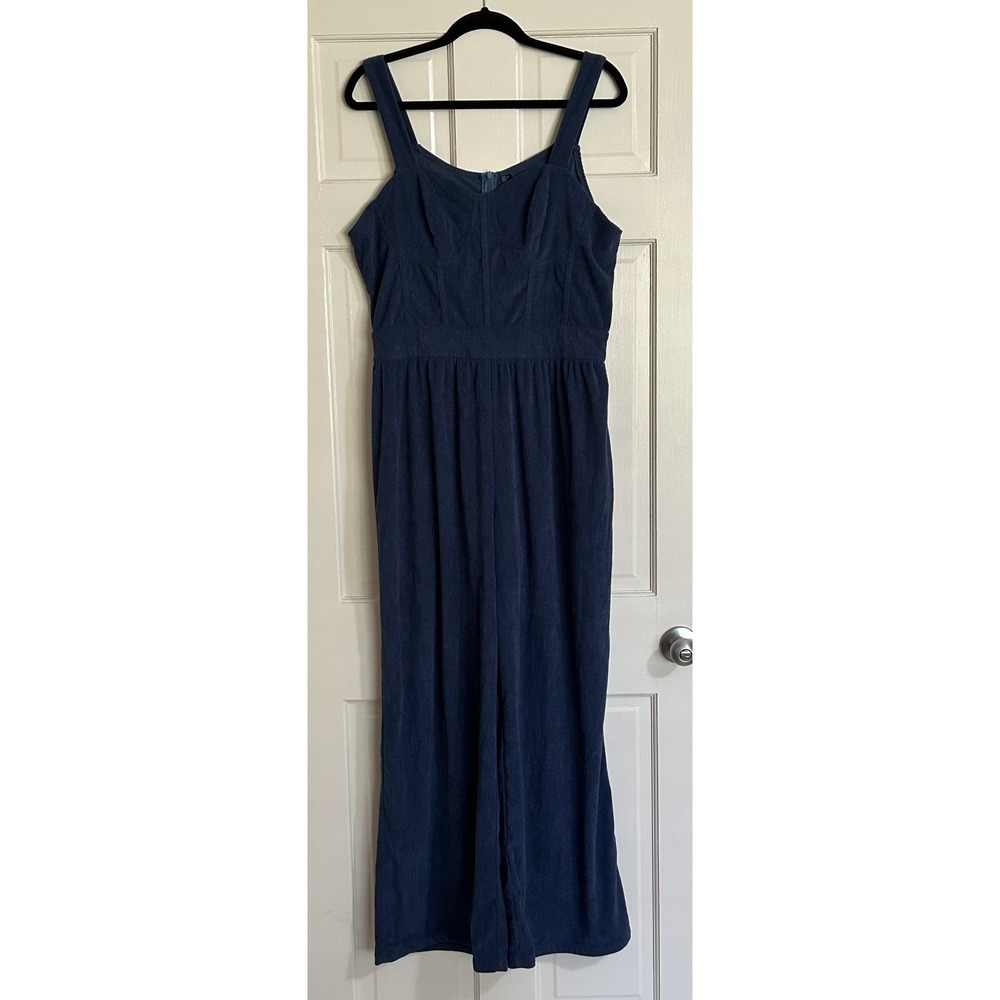 Cider Corduroy Wide-Leg Jumpsuit Women, Blue Size XL
